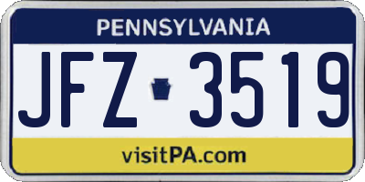 PA license plate JFZ3519