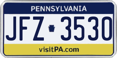 PA license plate JFZ3530