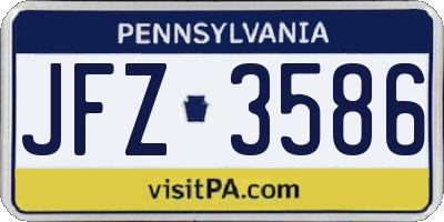 PA license plate JFZ3586