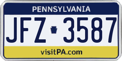 PA license plate JFZ3587