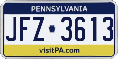 PA license plate JFZ3613