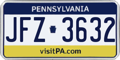 PA license plate JFZ3632