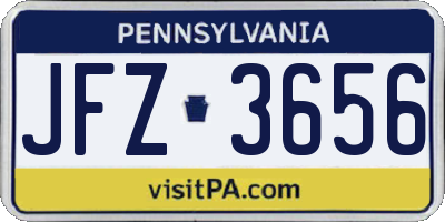 PA license plate JFZ3656