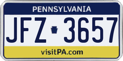 PA license plate JFZ3657