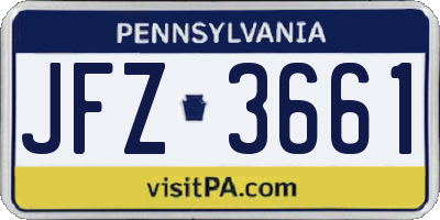 PA license plate JFZ3661