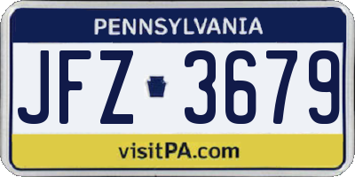 PA license plate JFZ3679