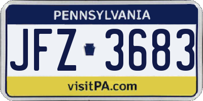 PA license plate JFZ3683