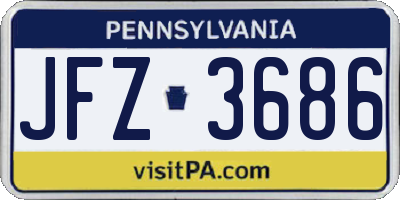 PA license plate JFZ3686