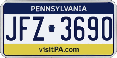 PA license plate JFZ3690