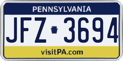 PA license plate JFZ3694