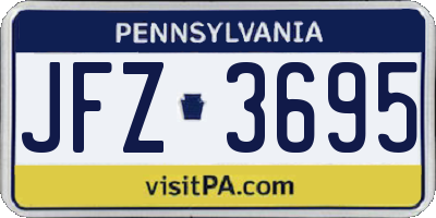 PA license plate JFZ3695