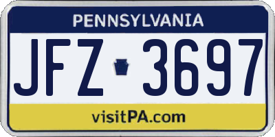 PA license plate JFZ3697