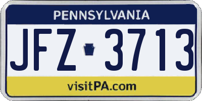 PA license plate JFZ3713