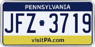 PA license plate JFZ3719