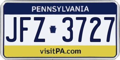 PA license plate JFZ3727