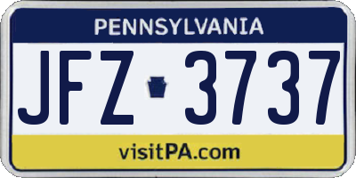 PA license plate JFZ3737