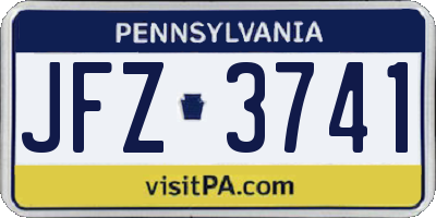 PA license plate JFZ3741