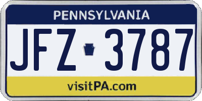 PA license plate JFZ3787