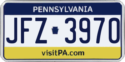 PA license plate JFZ3970