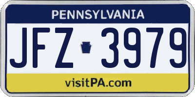 PA license plate JFZ3979