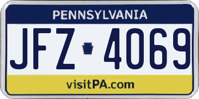 PA license plate JFZ4069