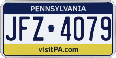 PA license plate JFZ4079