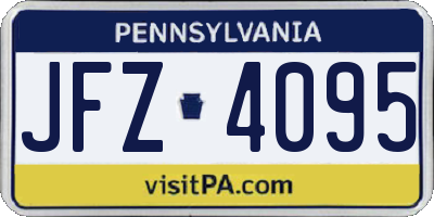 PA license plate JFZ4095