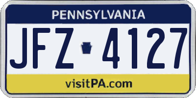 PA license plate JFZ4127
