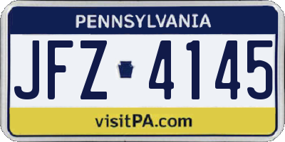 PA license plate JFZ4145