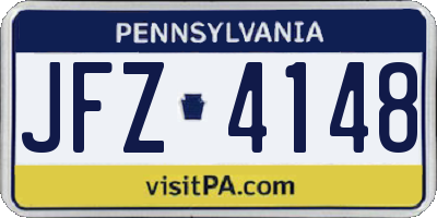 PA license plate JFZ4148