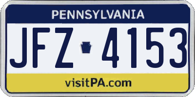 PA license plate JFZ4153