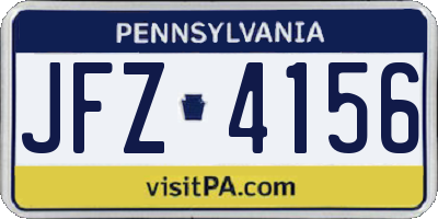PA license plate JFZ4156