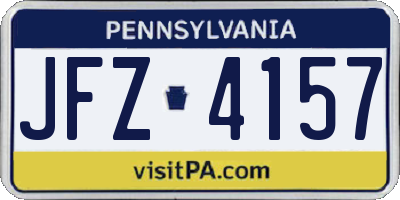 PA license plate JFZ4157