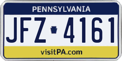 PA license plate JFZ4161
