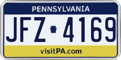 PA license plate JFZ4169