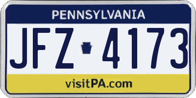 PA license plate JFZ4173