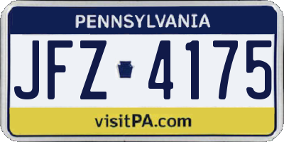 PA license plate JFZ4175