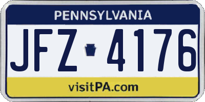 PA license plate JFZ4176
