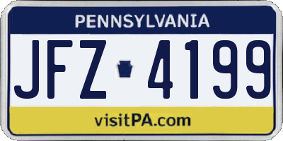 PA license plate JFZ4199
