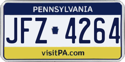 PA license plate JFZ4264