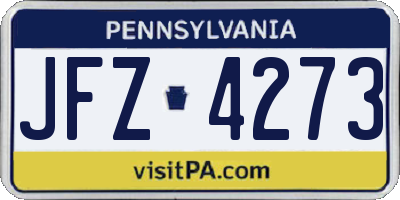 PA license plate JFZ4273