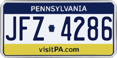 PA license plate JFZ4286
