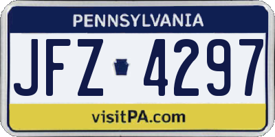PA license plate JFZ4297