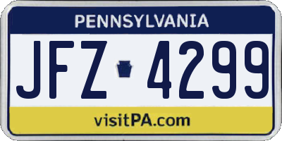 PA license plate JFZ4299