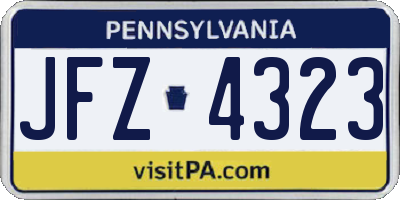 PA license plate JFZ4323