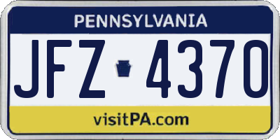 PA license plate JFZ4370