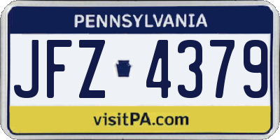 PA license plate JFZ4379
