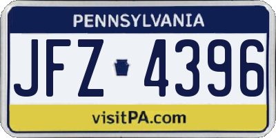 PA license plate JFZ4396