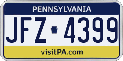 PA license plate JFZ4399