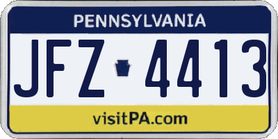 PA license plate JFZ4413